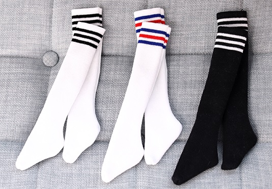SD13 Girl & Smart Doll Three Line Socks - Middle (Blue & Red)